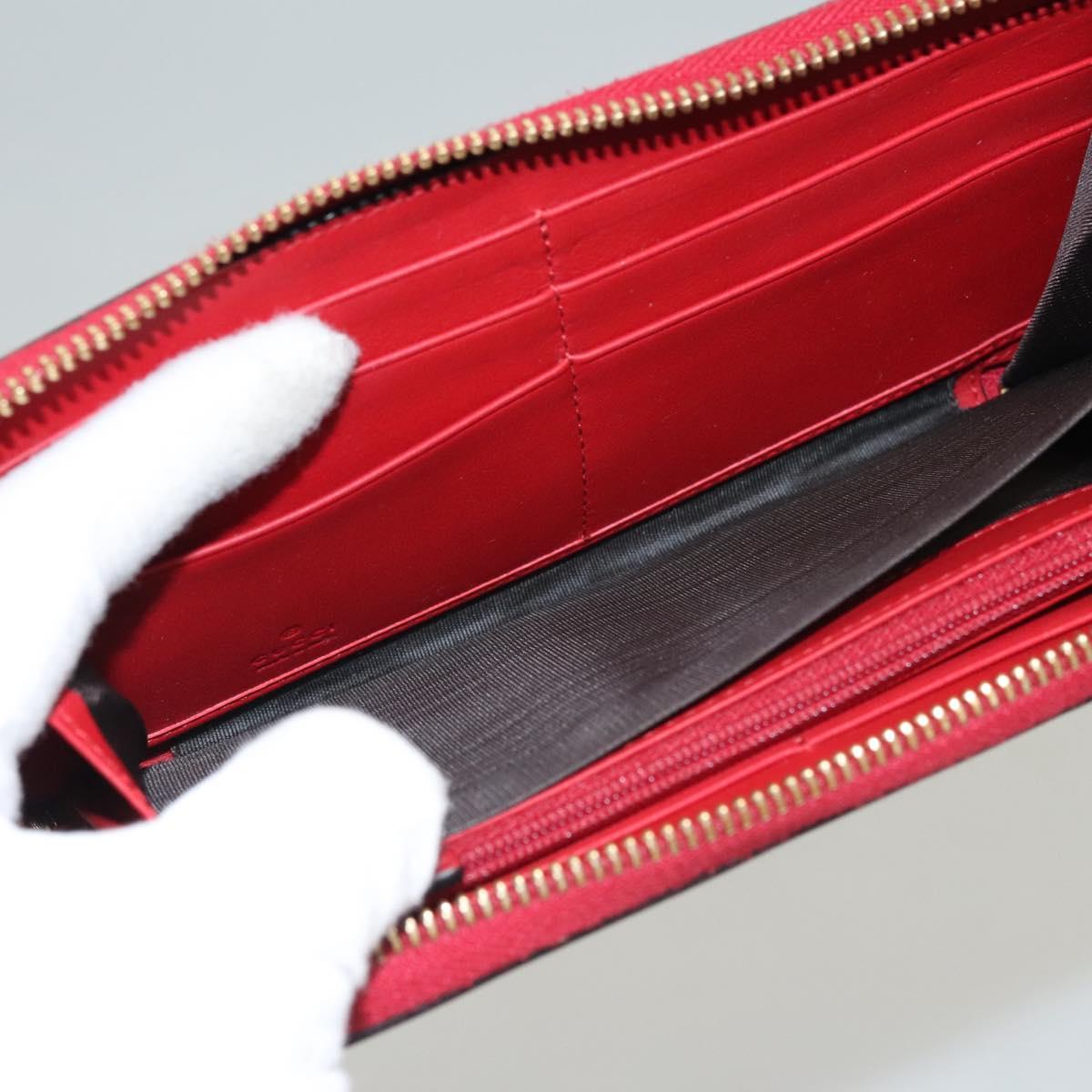 GUCCI Bamboo Long Wallet Leather Red 453158 Auth BA1531