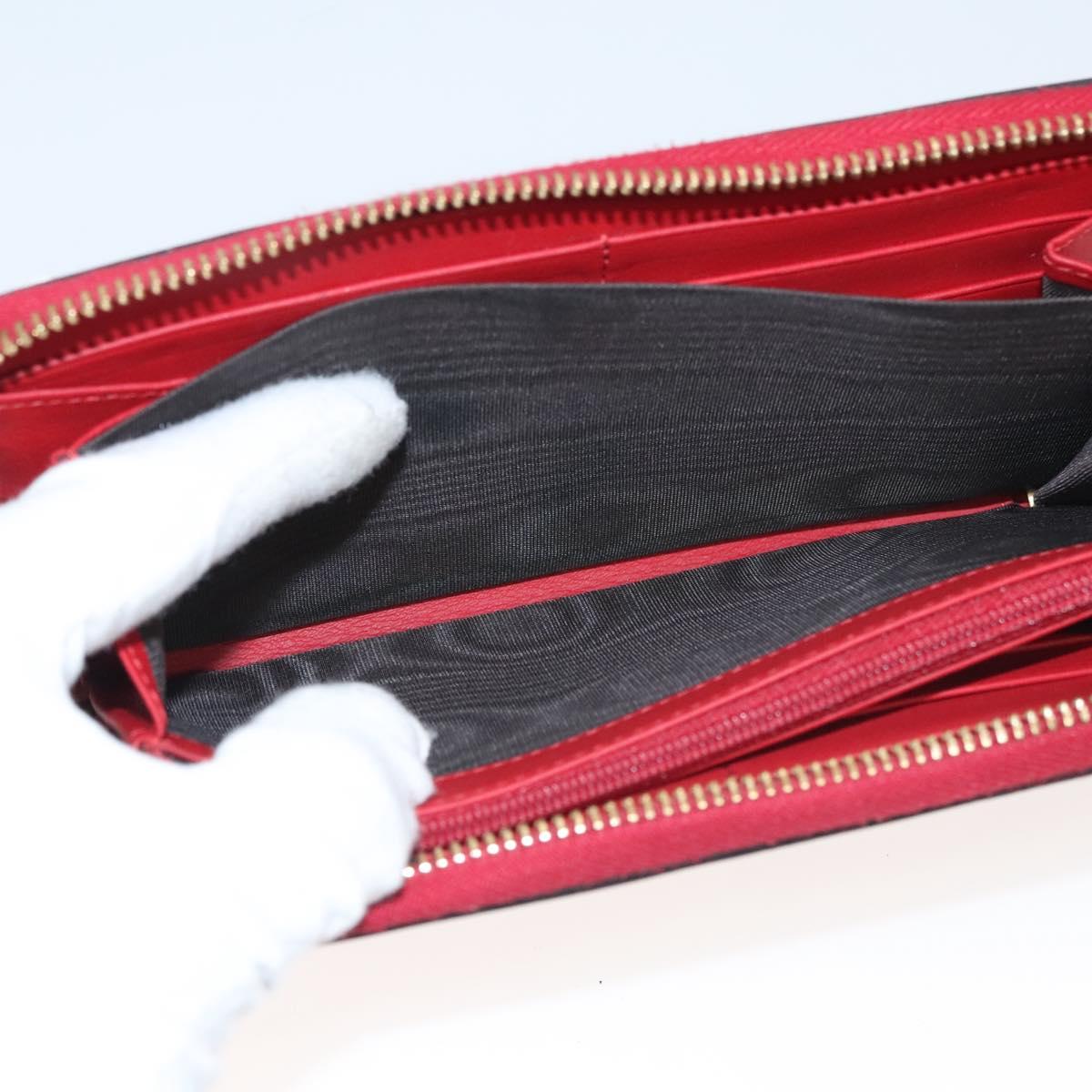GUCCI Bamboo Long Wallet Leather Red 453158 Auth BA1531