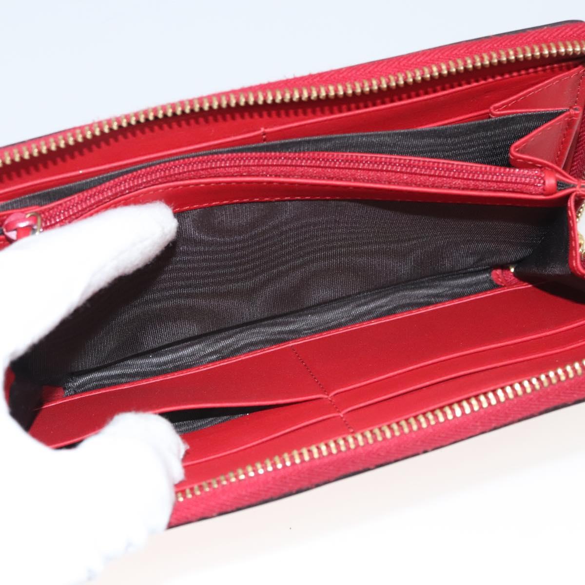 GUCCI Bamboo Long Wallet Leather Red 453158 Auth BA1531