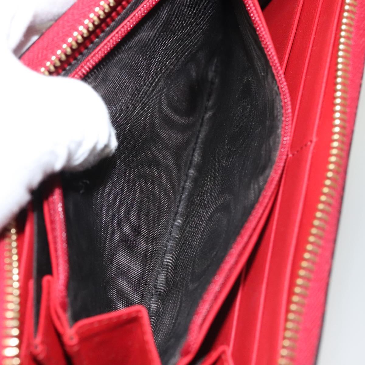 GUCCI Bamboo Long Wallet Leather Red 453158 Auth BA1531