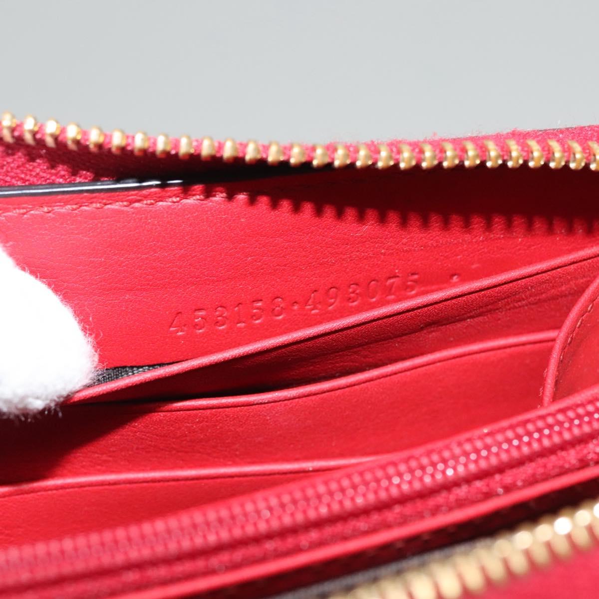 GUCCI Bamboo Long Wallet Leather Red 453158 Auth BA1531