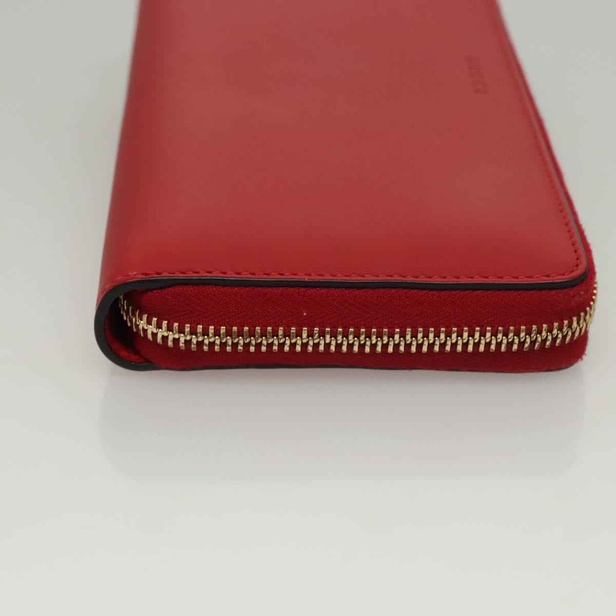 GUCCI Bamboo Long Wallet Leather Red 453158 Auth BA1531