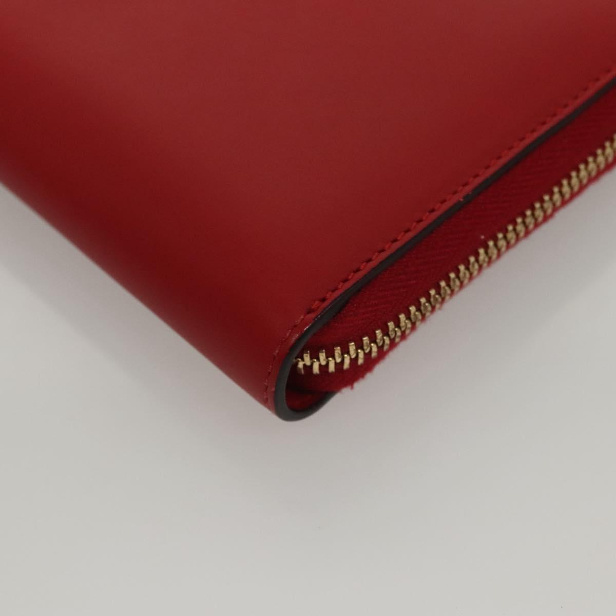 GUCCI Bamboo Long Wallet Leather Red 453158 Auth BA1531