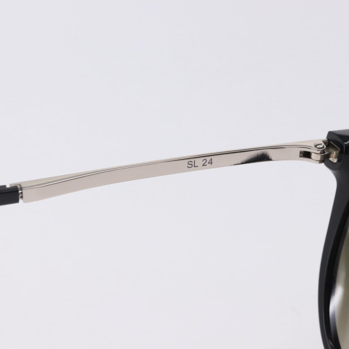 SAINT LAURENT Sunglasses Plastic Black Silver Auth BA15311