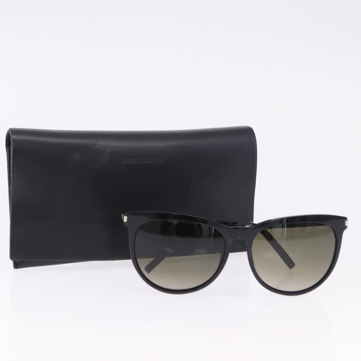 SAINT LAURENT Sunglasses Plastic Black Silver Auth BA15311