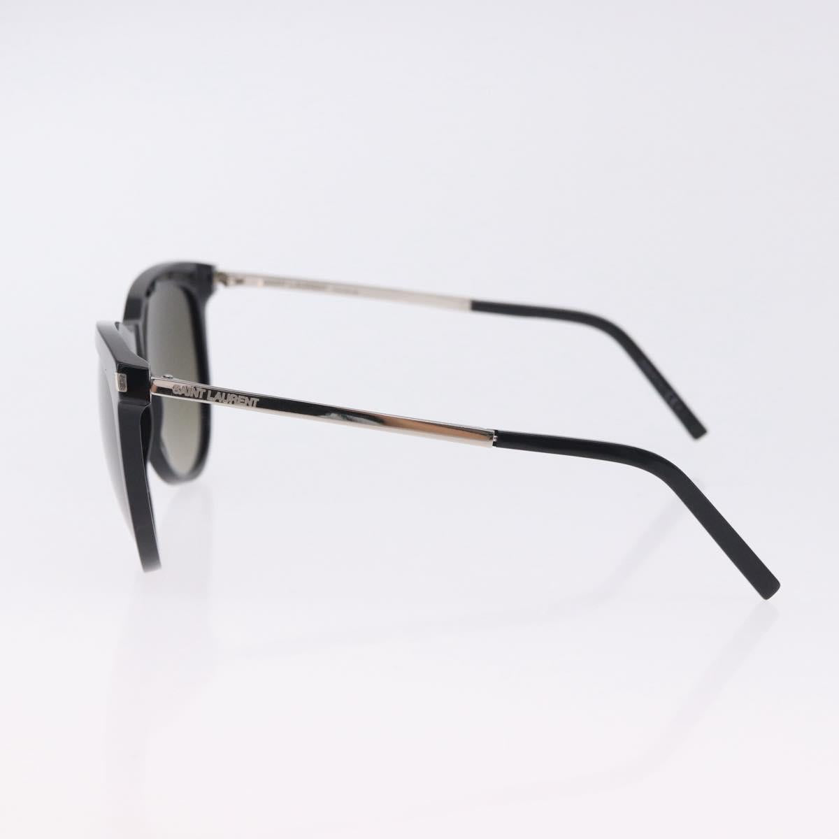 SAINT LAURENT Sunglasses Plastic Black Silver Auth BA15311