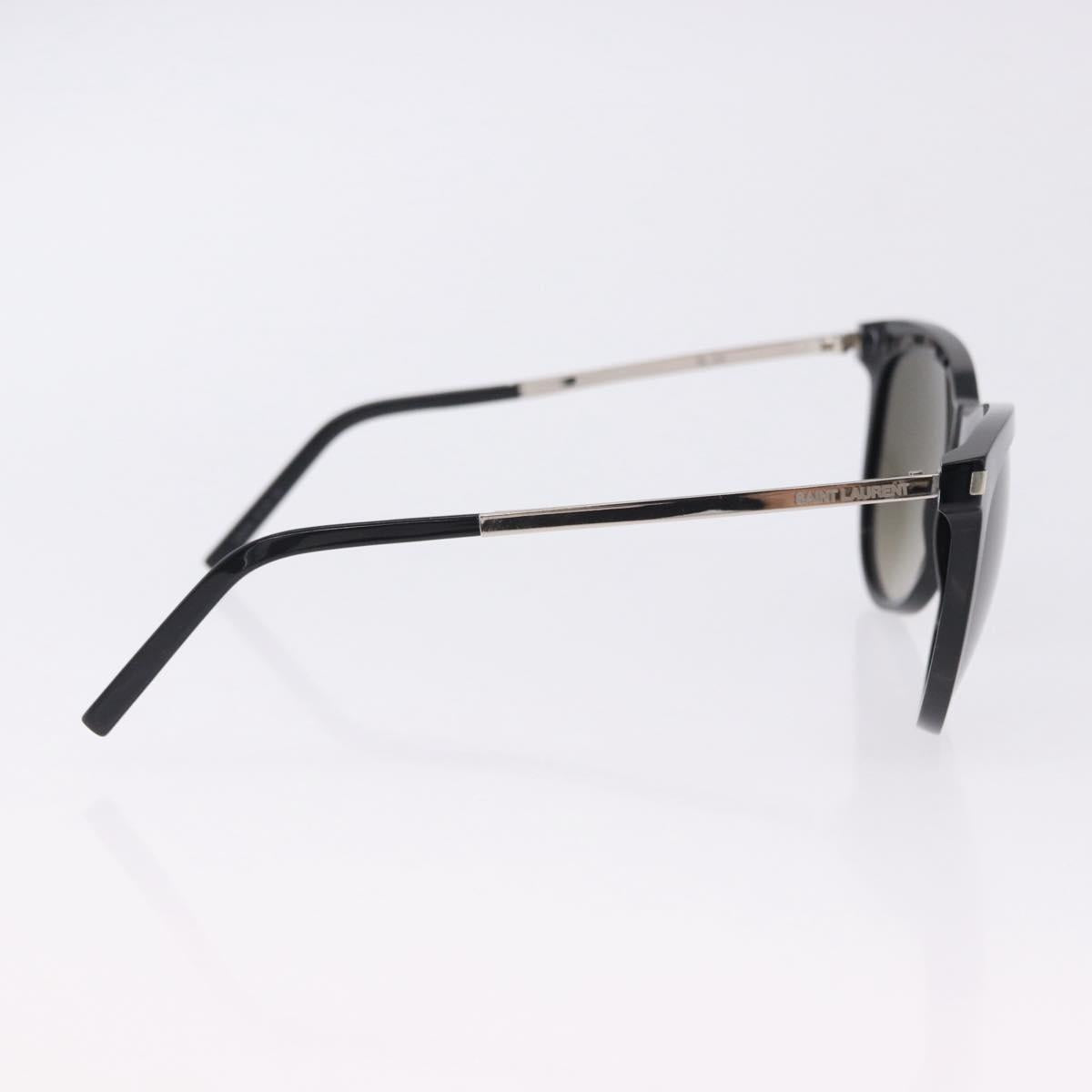 SAINT LAURENT Sunglasses Plastic Black Silver Auth BA15311