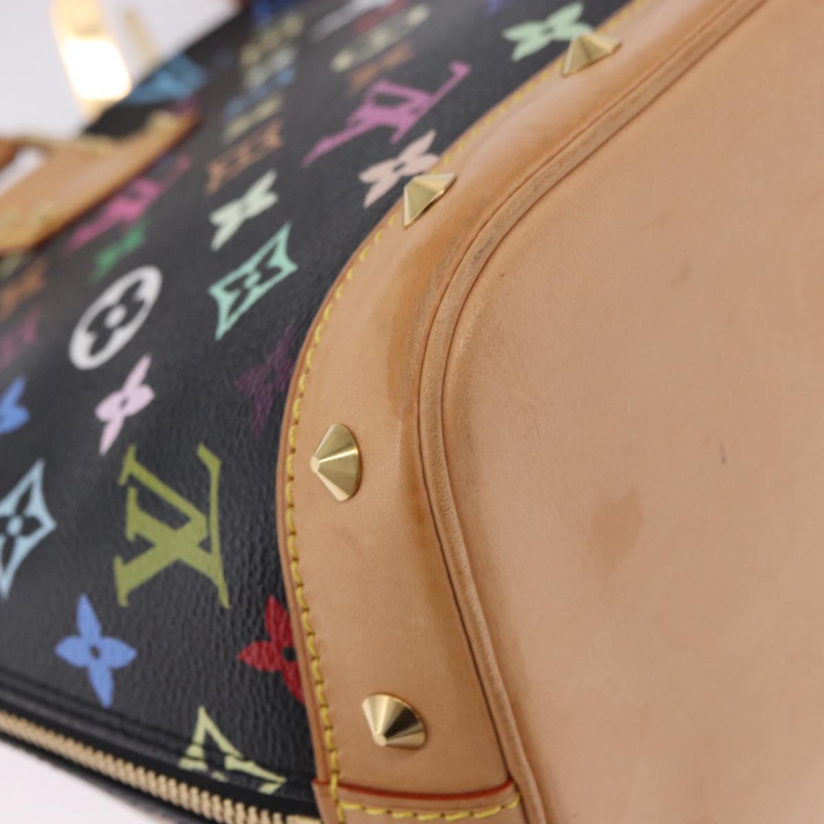 LOUIS VUITTON Monogram Multicolor Alma Hand Bag Black M92646 LV Auth BA15314V