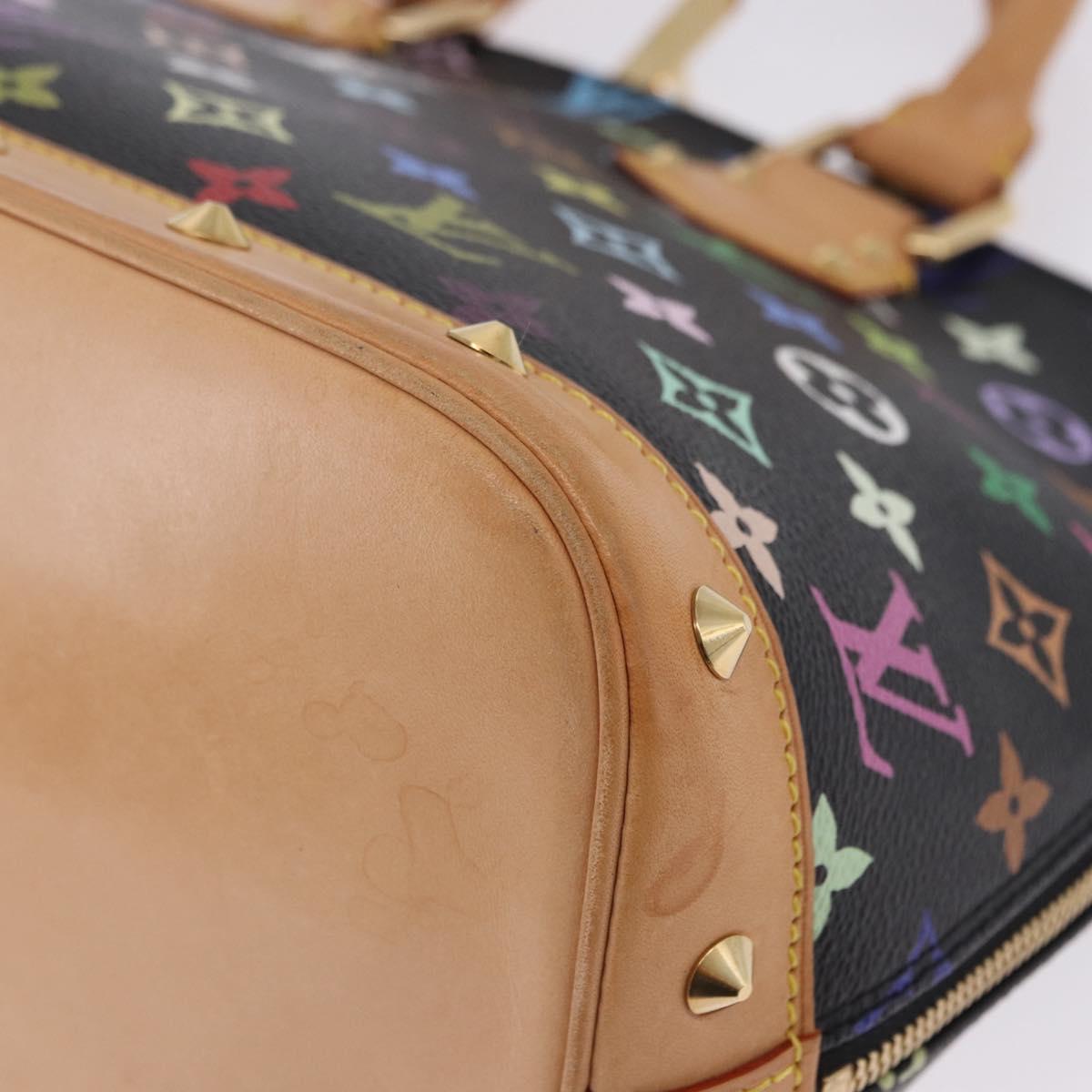 LOUIS VUITTON Monogram Multicolor Alma Hand Bag Black M92646 LV Auth BA15314V