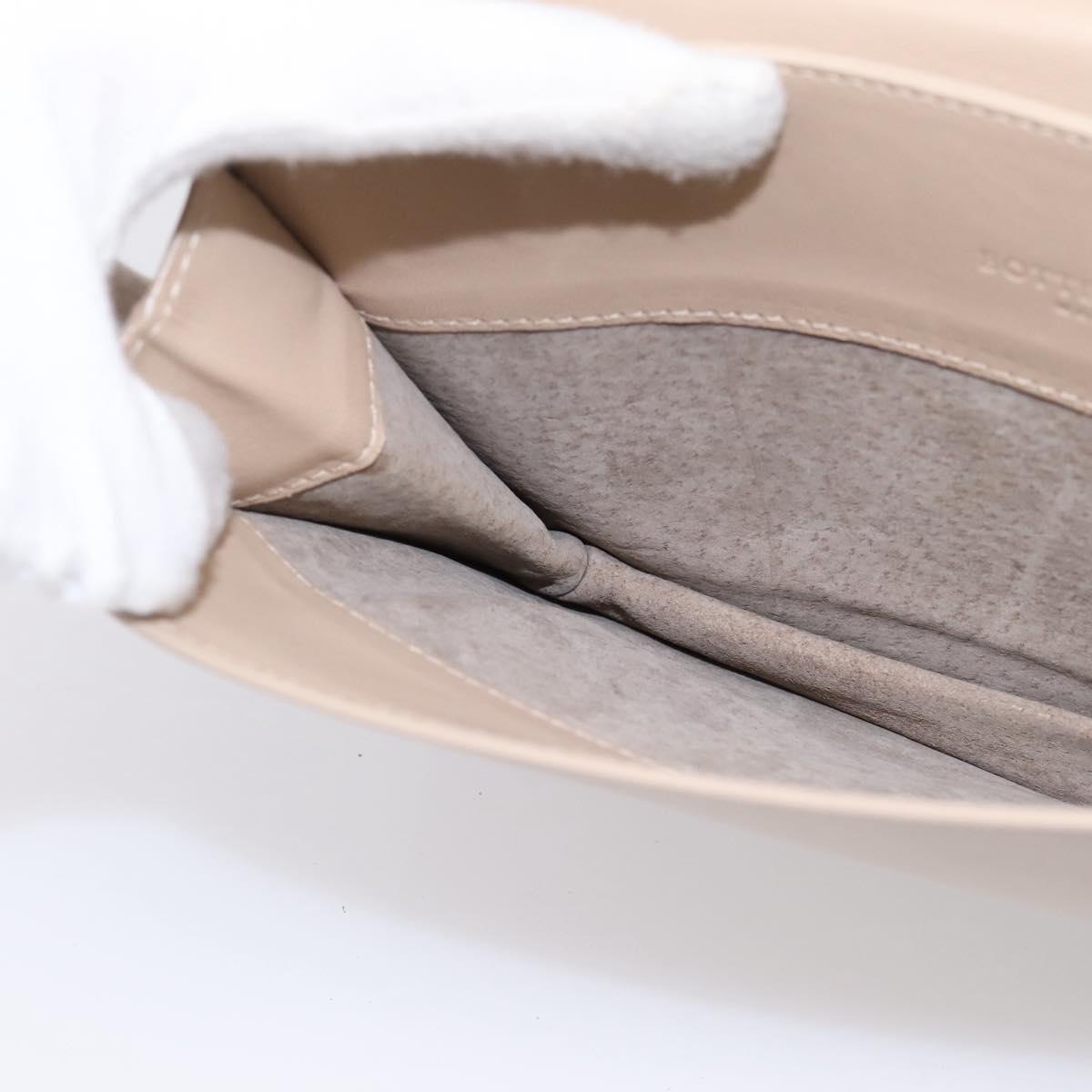 BOTTEGA VENETA INTRECCIATO Shoulder Bag Leather Beige Auth BA15321V