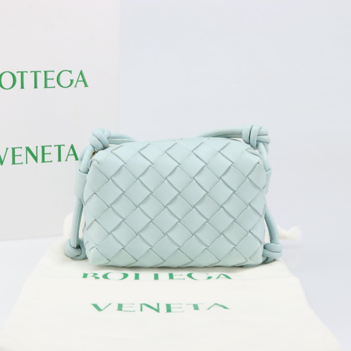 BOTTEGA VENETA INTRECCIATO Candy Loop Camera Bag Leather Blue Auth BA15327V
