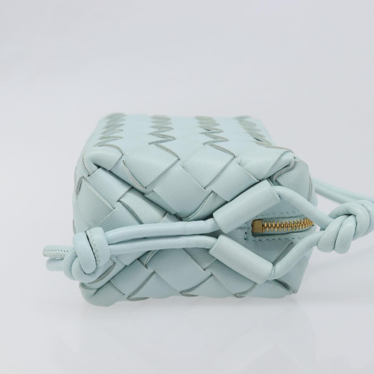 BOTTEGA VENETA INTRECCIATO Candy Loop Camera Bag Leather Blue Auth BA15327V