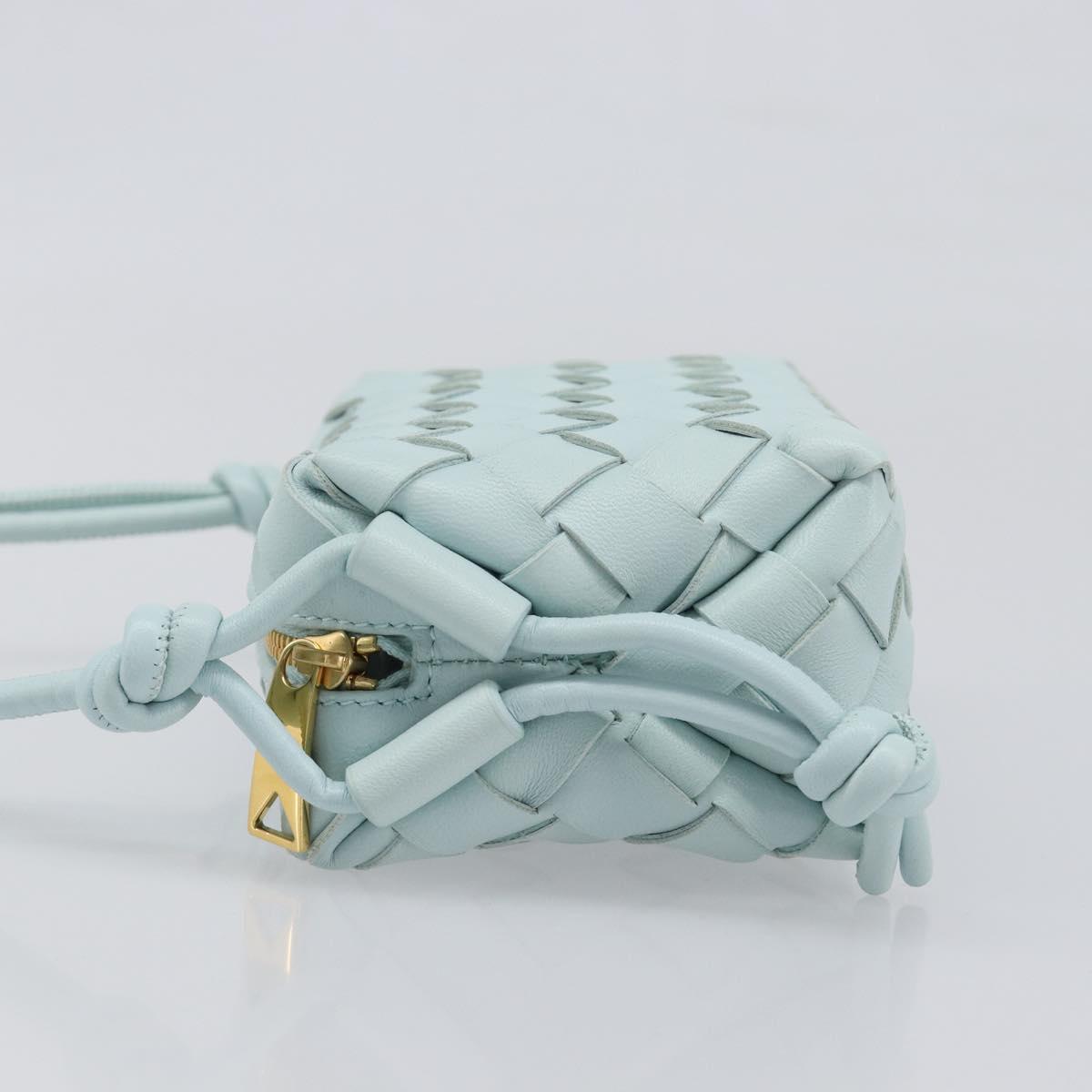 BOTTEGA VENETA INTRECCIATO Candy Loop Camera Bag Leather Blue Auth BA15327V