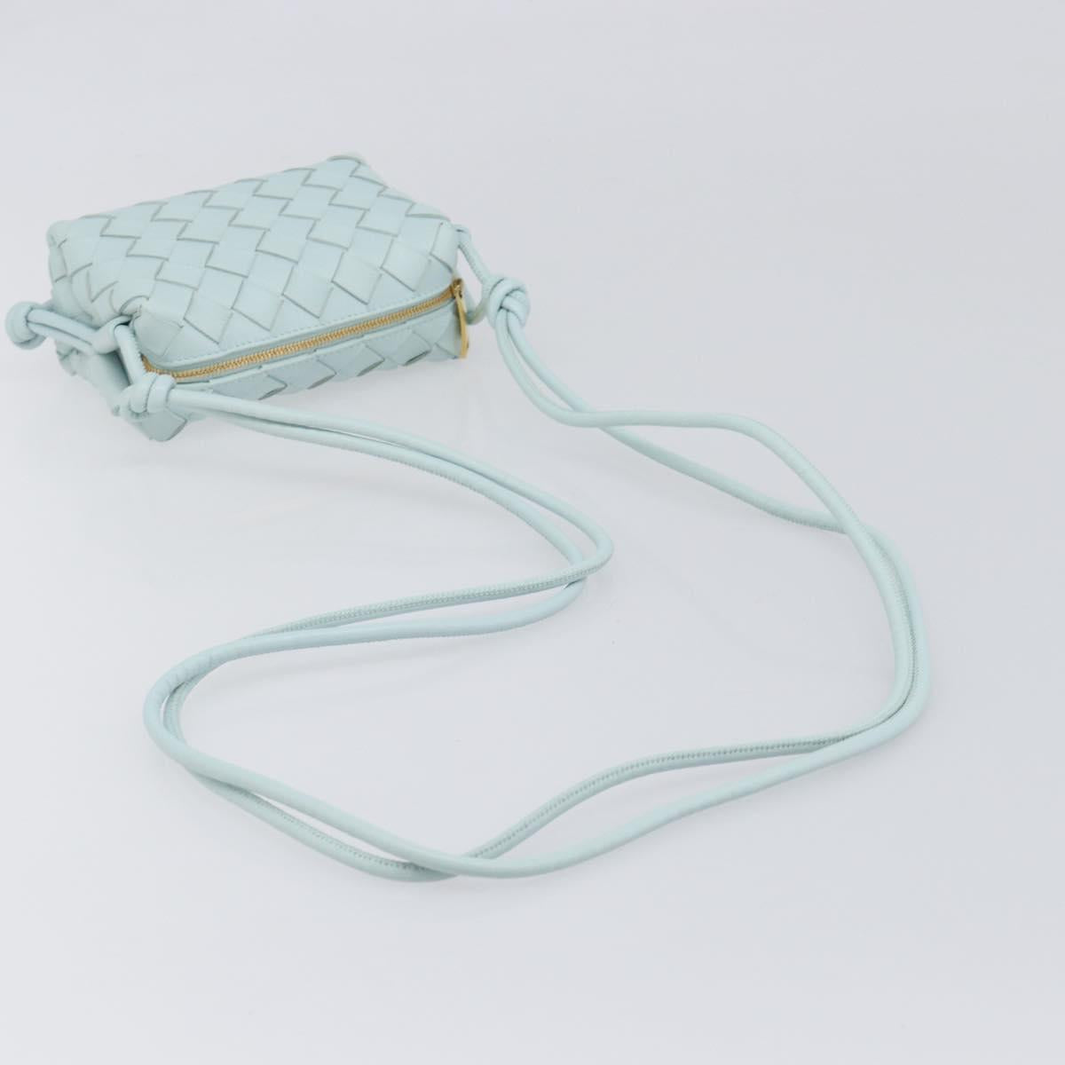 BOTTEGA VENETA INTRECCIATO Candy Loop Camera Bag Leather Blue Auth BA15327V