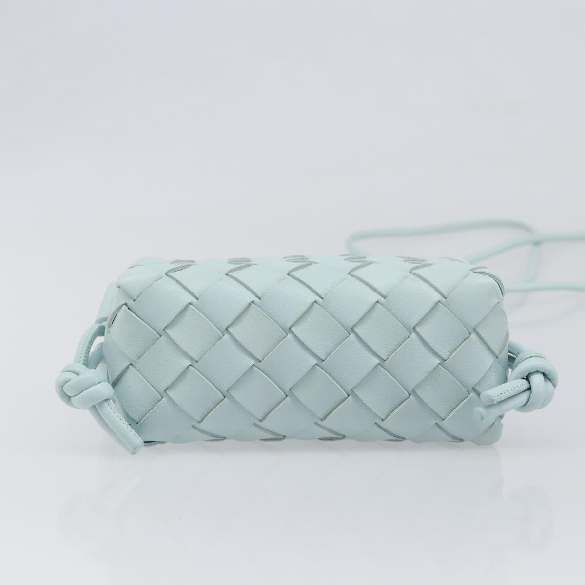 BOTTEGA VENETA INTRECCIATO Candy Loop Camera Bag Leather Blue Auth BA15327V