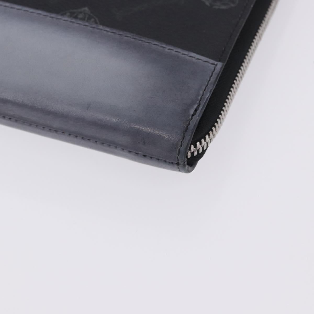 Berluti Clutch Bag Leather Black Silver Auth BA15332A