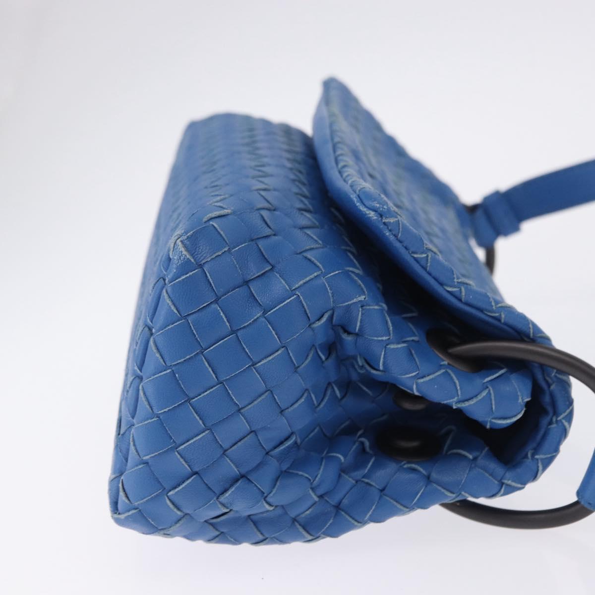 BOTTEGA VENETA INTRECCIATO Shoulder Bag Leather Blue Auth BA15333V