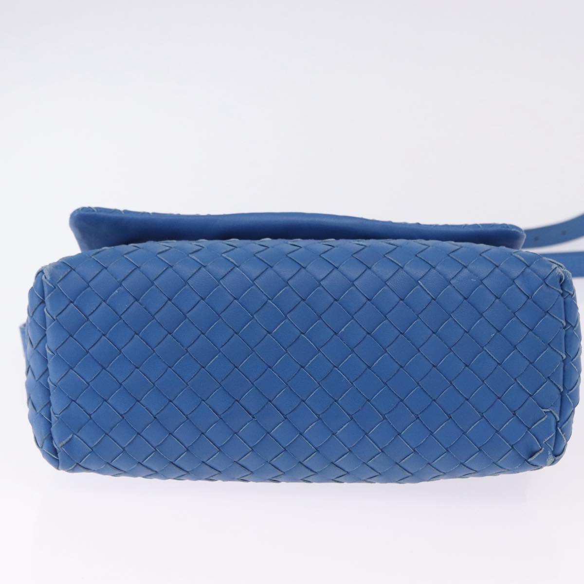 BOTTEGA VENETA INTRECCIATO Shoulder Bag Leather Blue Auth BA15333V