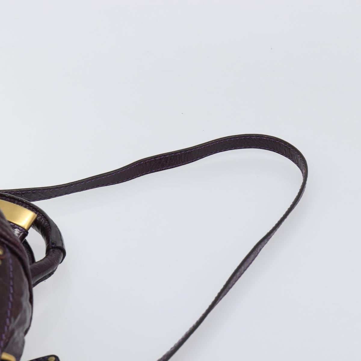Chloe Paddington Hand Bag Patent 2way Purple Gold Tone Auth BA15334A