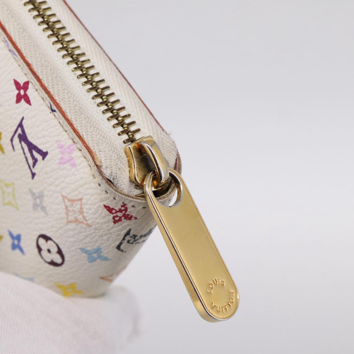 LOUIS VUITTON Monogram Multicolor Zippy Wallet White M60241 LV Auth BA15336