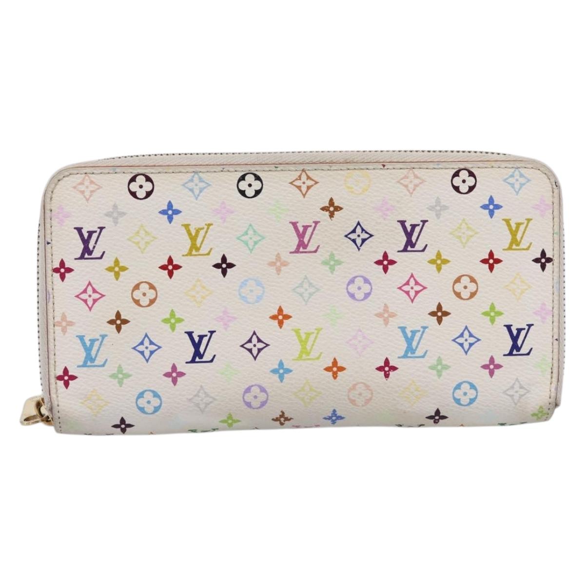 LOUIS VUITTON Monogram Multicolor Zippy Wallet White M60241 LV Auth BA15336