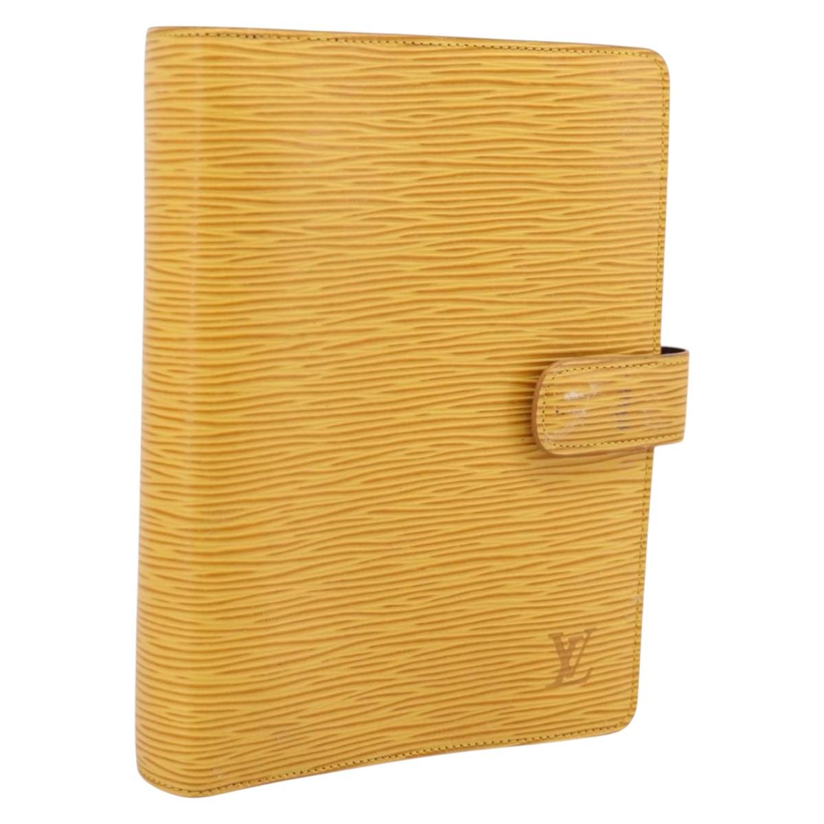 LOUIS VUITTON Epi Agenda MM Day Planner Cover Yellow R20049 LV Auth BA15337