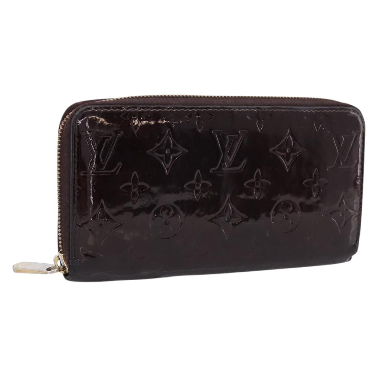 LOUIS VUITTON Monogram Vernis Zippy Wallet Amarante M93522 LV Auth BA15338