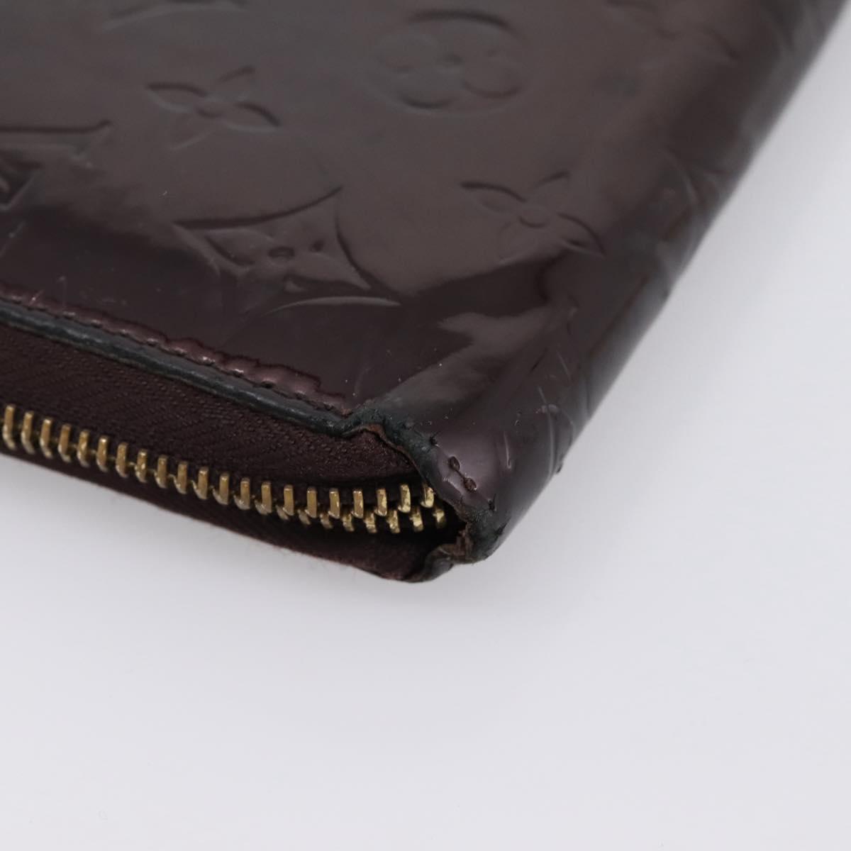 LOUIS VUITTON Monogram Vernis Zippy Wallet Amarante M93522 LV Auth BA15338