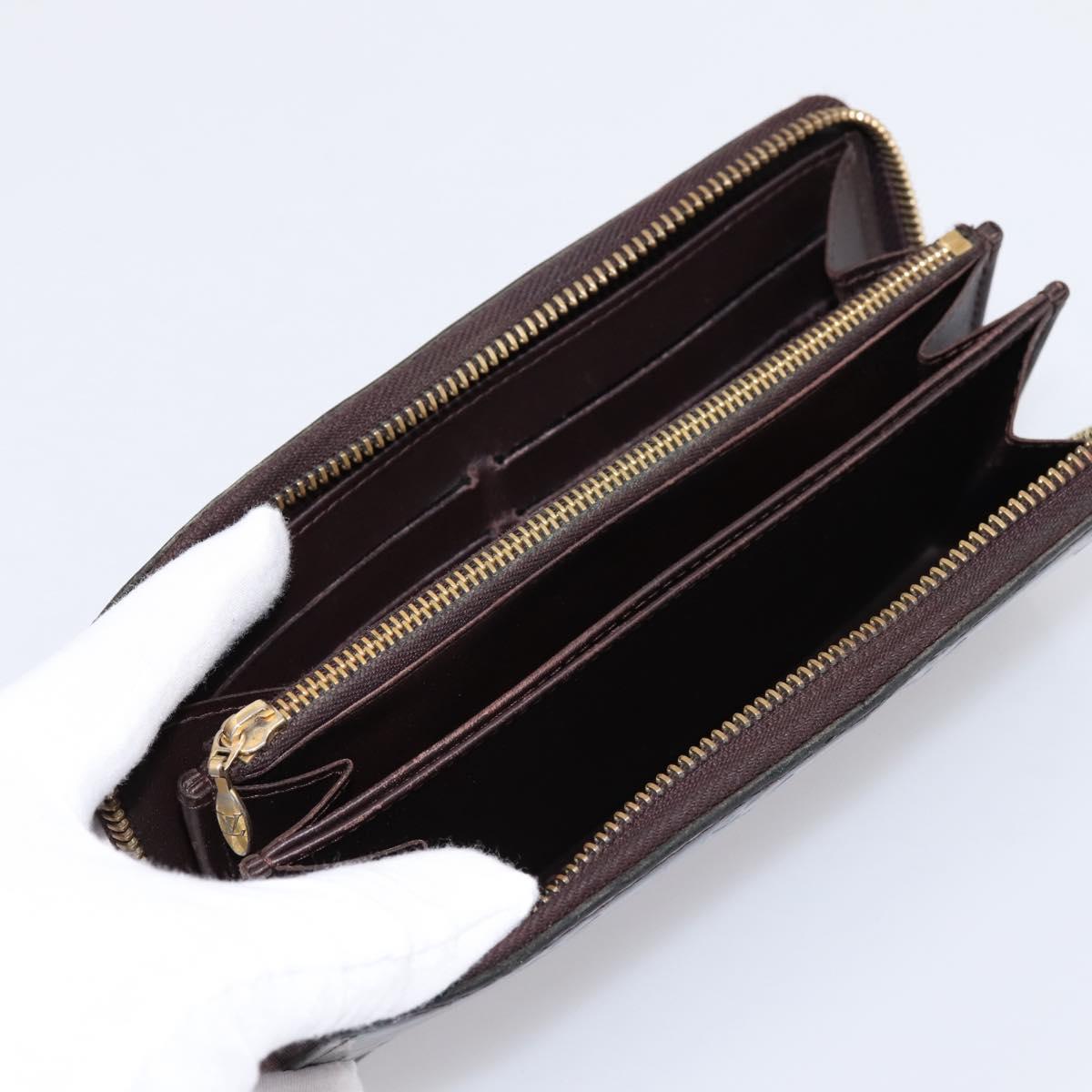LOUIS VUITTON Monogram Vernis Zippy Wallet Amarante M93522 LV Auth BA15338