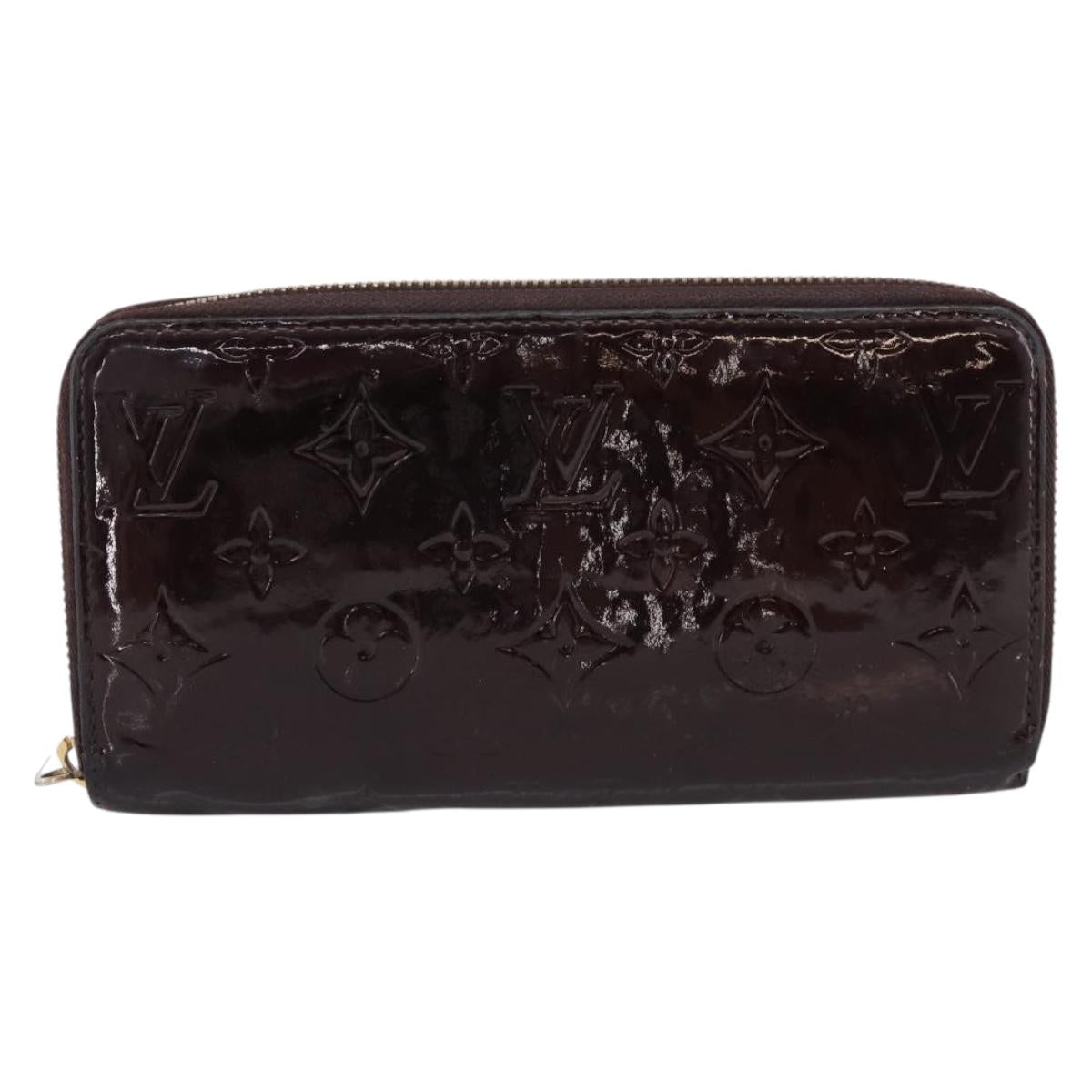 LOUIS VUITTON Monogram Vernis Zippy Wallet Amarante M93522 LV Auth BA15338