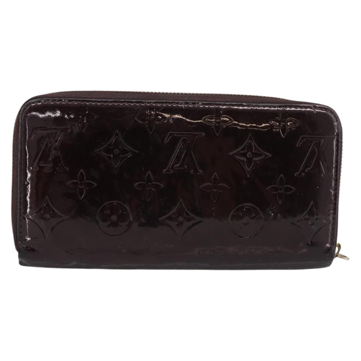 LOUIS VUITTON Monogram Vernis Zippy Wallet Amarante M93522 LV Auth BA15338
