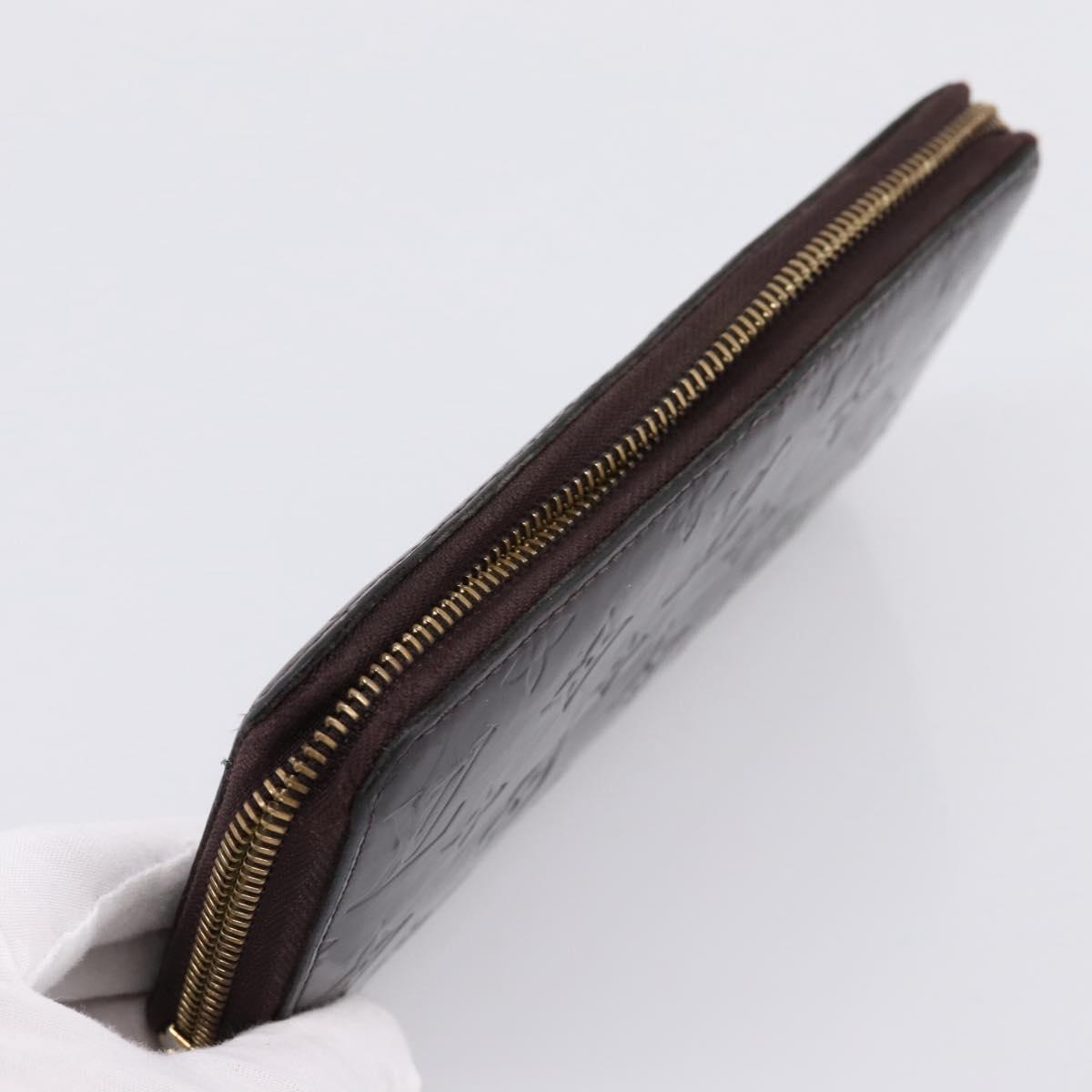 LOUIS VUITTON Monogram Vernis Zippy Wallet Amarante M93522 LV Auth BA15338