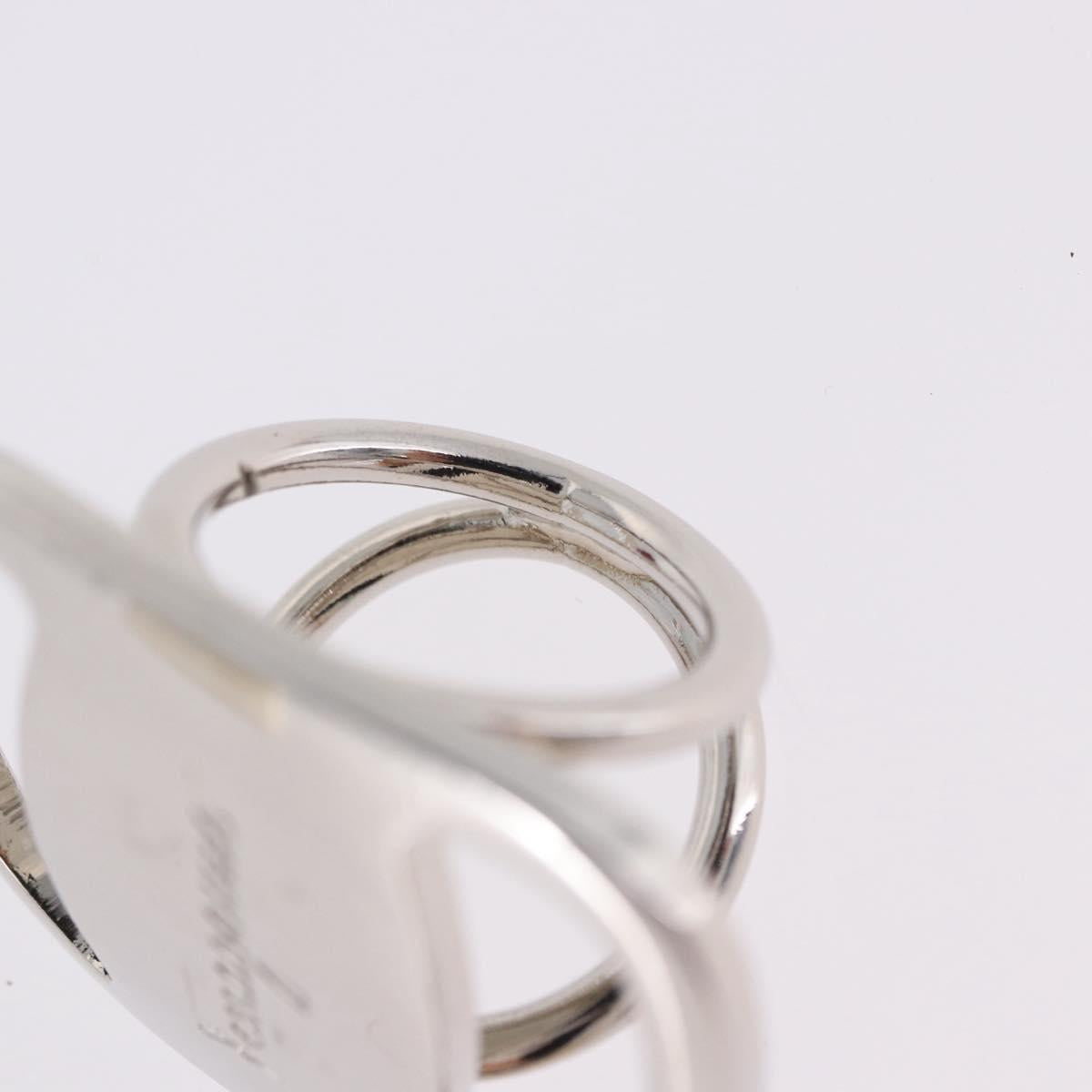 Salvatore Ferragamo Vala Scarf Ring Metal Silver Auth BA15346V