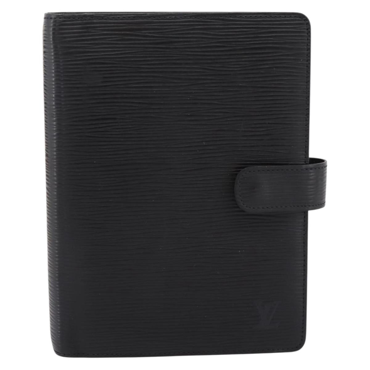 LOUIS VUITTON Epi Agenda MM Day Planner Cover Black R20042 LV Auth BA15349