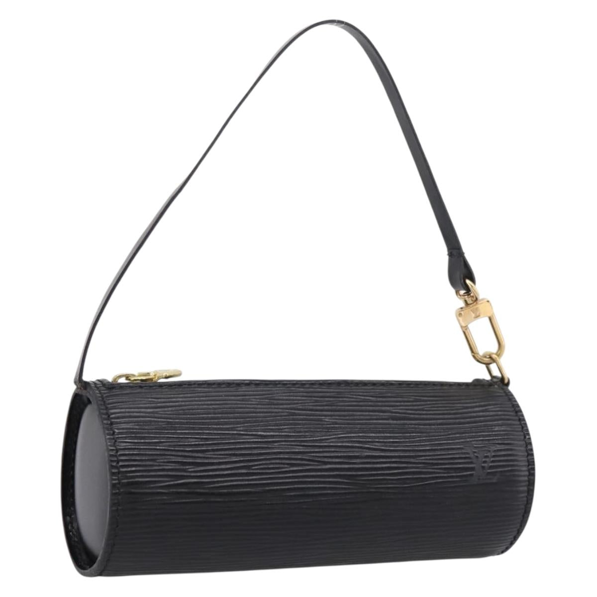 LOUIS VUITTON Epi Soufflot Pouch Black LV Auth BA15354