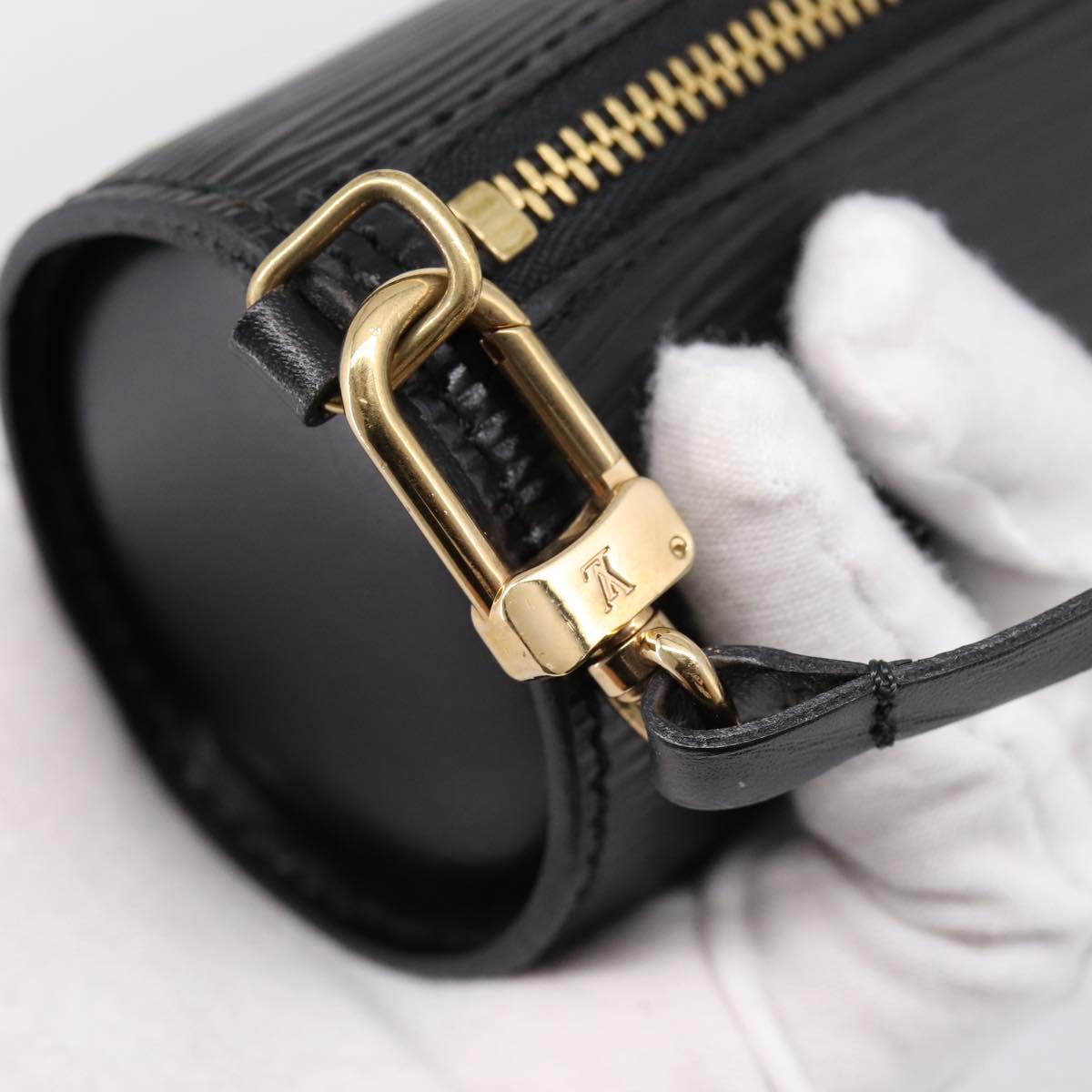 LOUIS VUITTON Epi Soufflot Pouch Black LV Auth BA15354