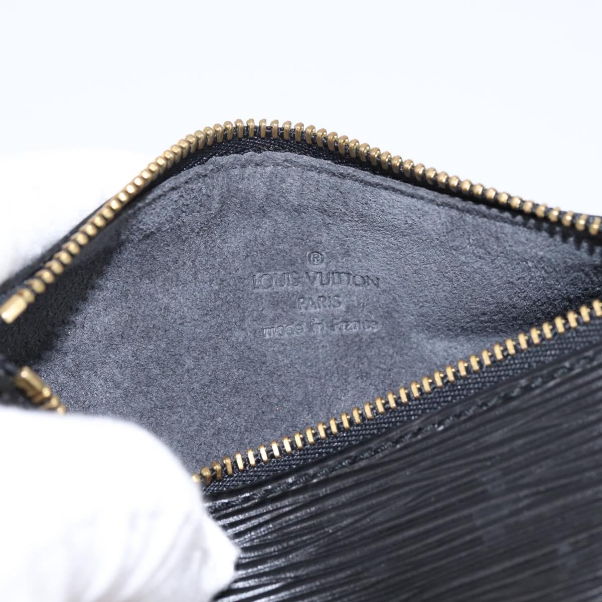 LOUIS VUITTON Epi Soufflot Pouch Black LV Auth BA15354
