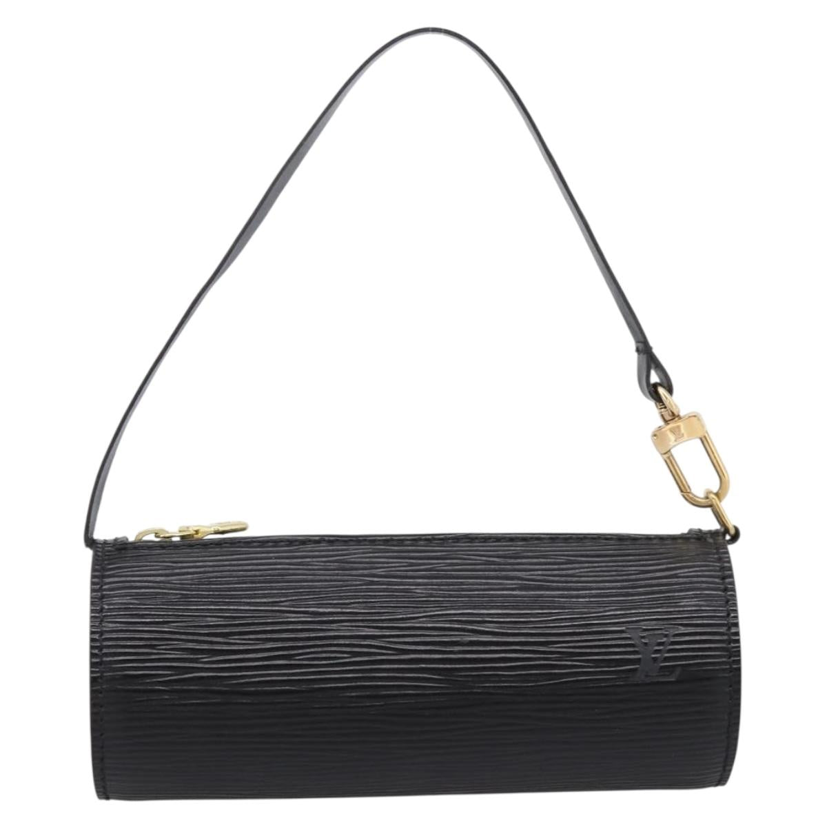 LOUIS VUITTON Epi Soufflot Pouch Black LV Auth BA15354