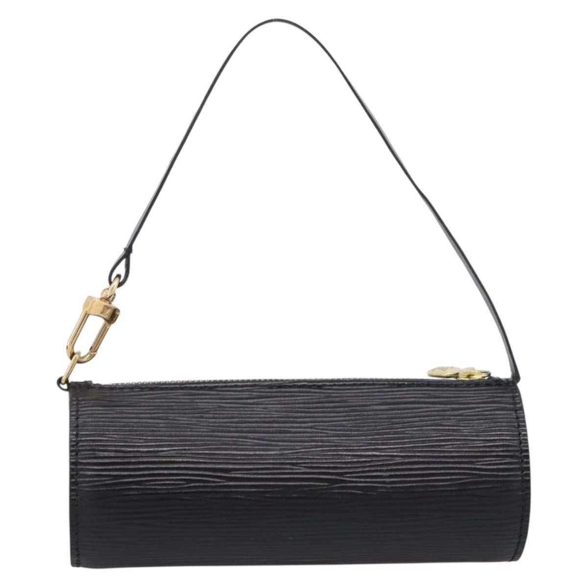 LOUIS VUITTON Epi Soufflot Pouch Black LV Auth BA15354