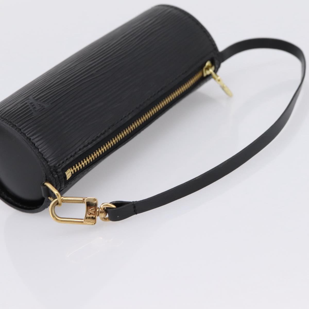 LOUIS VUITTON Epi Soufflot Pouch Black LV Auth BA15354