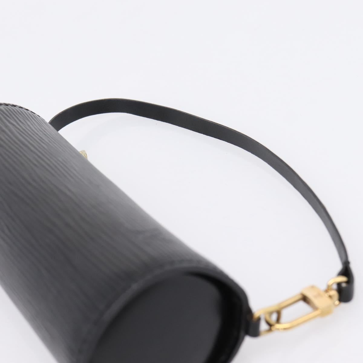 LOUIS VUITTON Epi Soufflot Pouch Black LV Auth BA15354