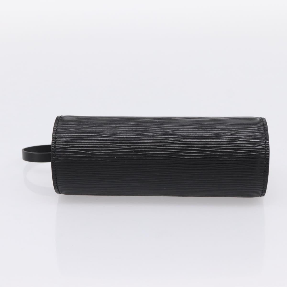 LOUIS VUITTON Epi Soufflot Pouch Black LV Auth BA15354