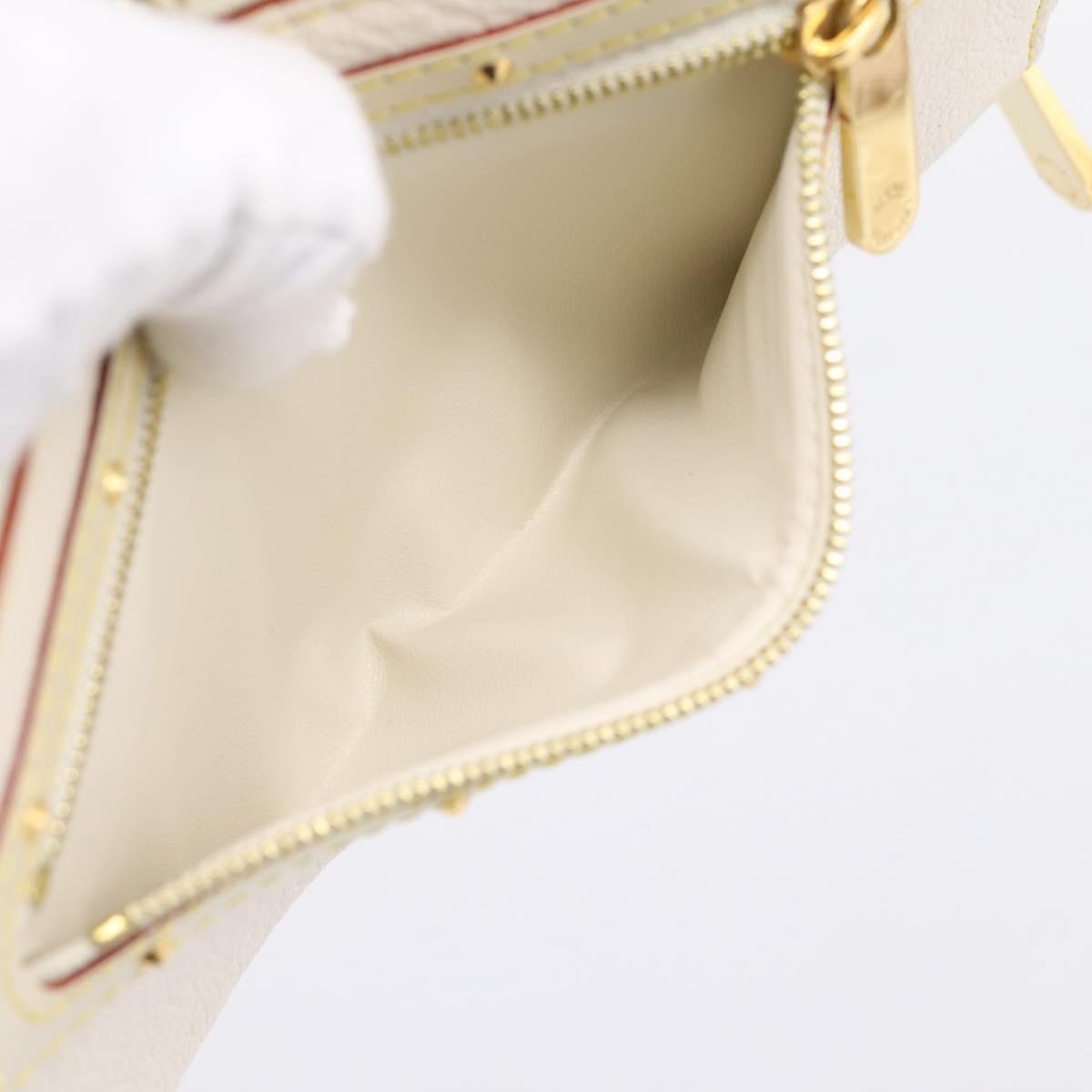LOUIS VUITTON Suhari Zippy Wallet Long Wallet Leather White M93026 Auth BA15356A