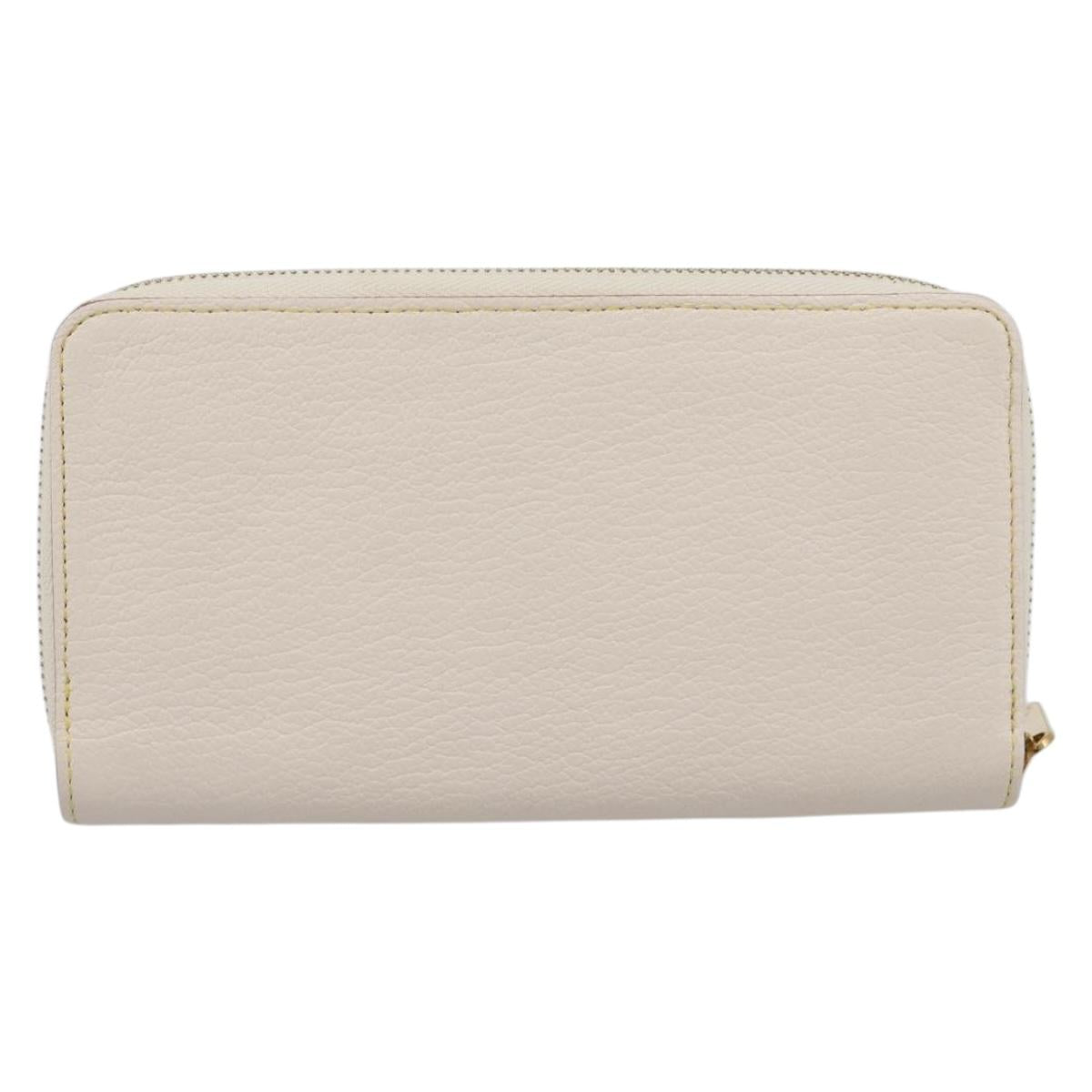 LOUIS VUITTON Suhari Zippy Wallet Long Wallet Leather White M93026 Auth BA15356A