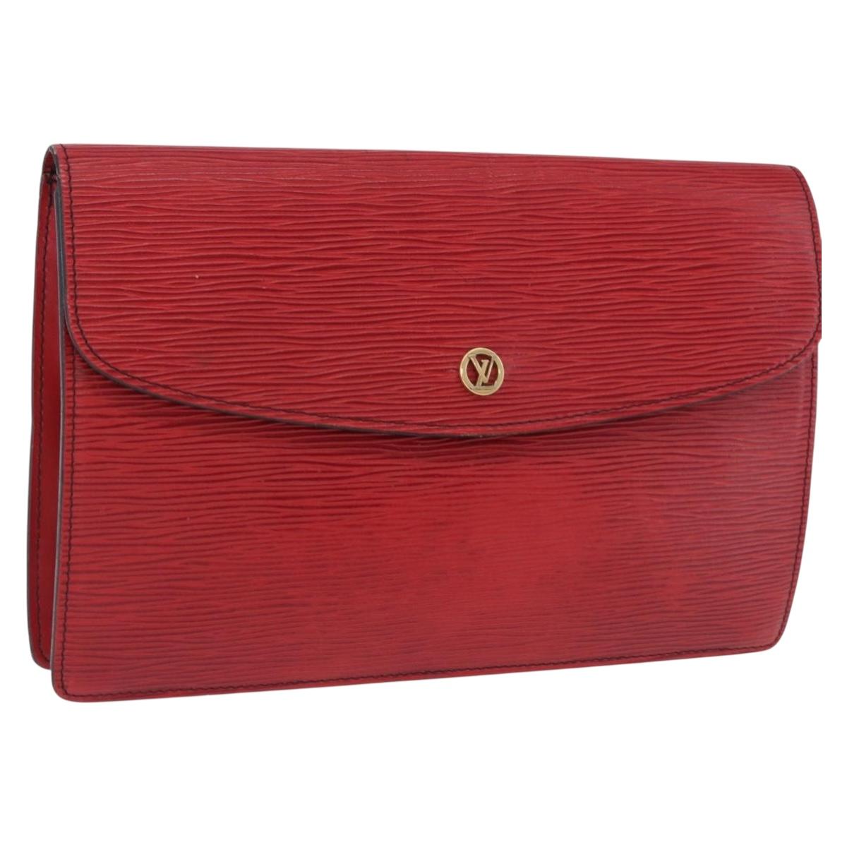 LOUIS VUITTON Epi Montaigne 27 Clutch Bag Red M52657 LV Auth BA15360