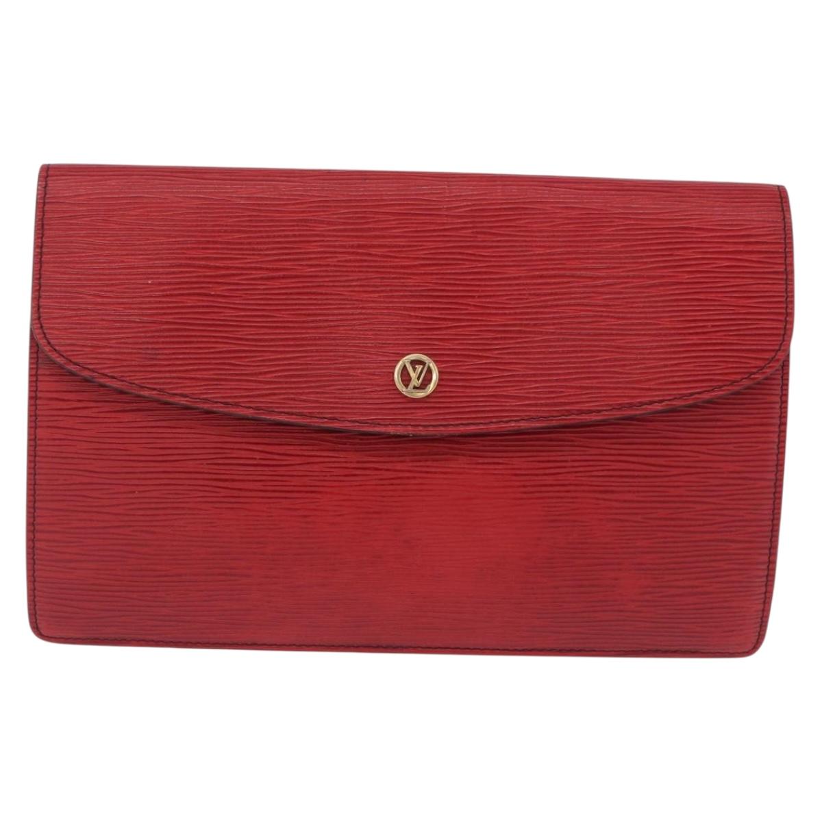 LOUIS VUITTON Epi Montaigne 27 Clutch Bag Red M52657 LV Auth BA15360
