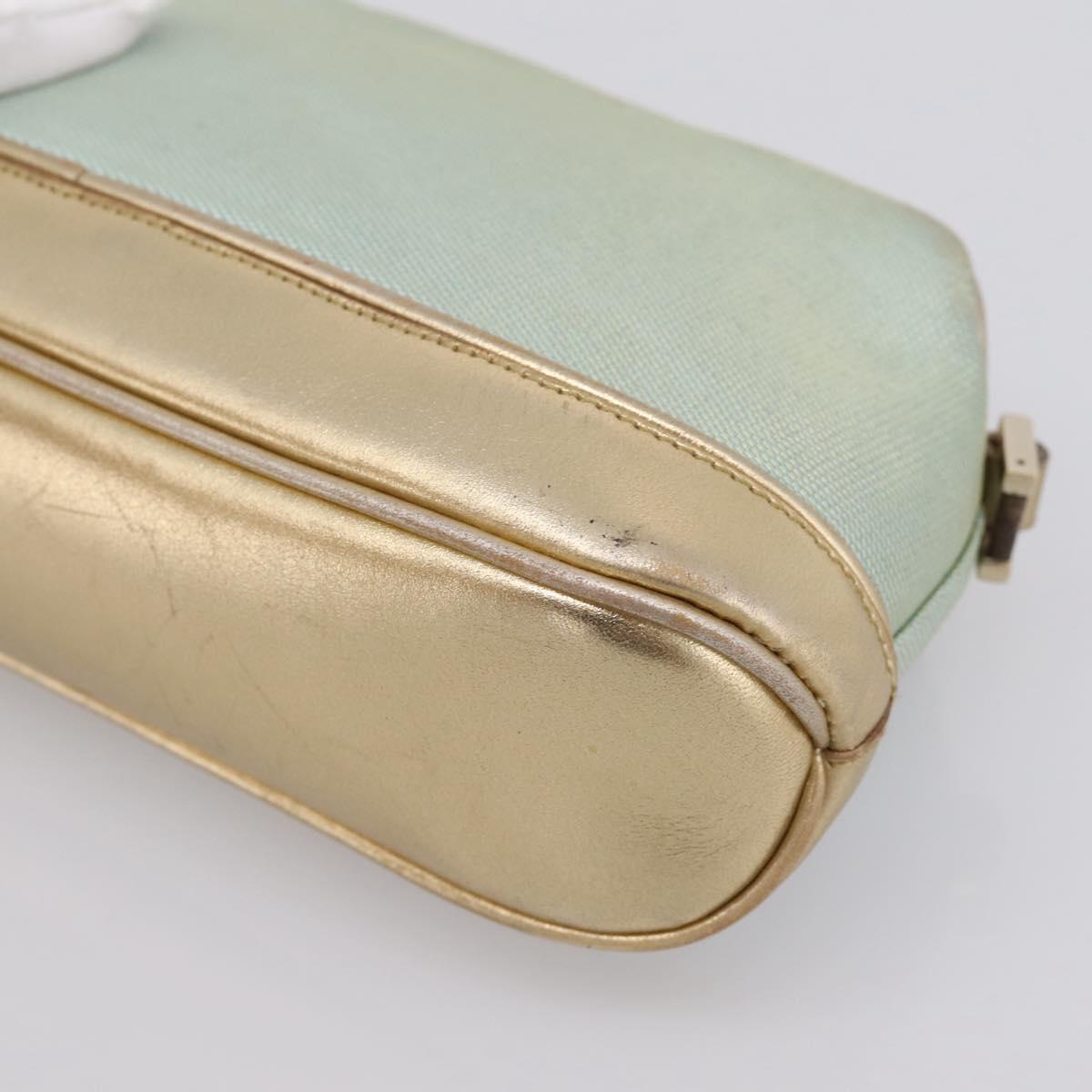 GUCCI Pouch Canvas Light Blue Gold Tone 039 1133 Auth BA15361