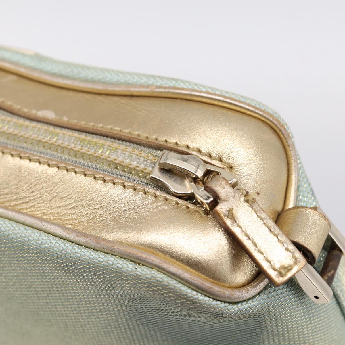 GUCCI Pouch Canvas Light Blue Gold Tone 039 1133 Auth BA15361
