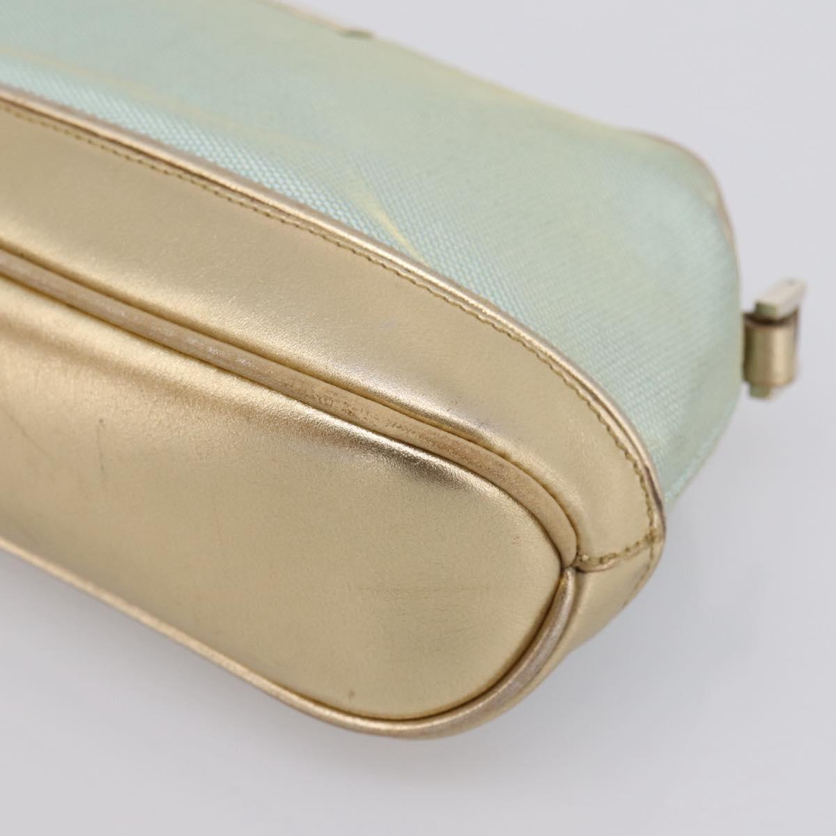 GUCCI Pouch Canvas Light Blue Gold Tone 039 1133 Auth BA15361