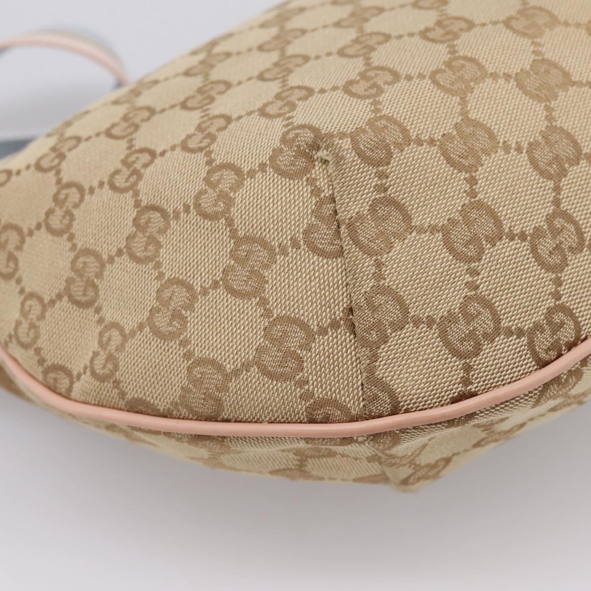 GUCCI GG Canvas Sherry Line Shoulder Bag Beige Gold Tone 181092 Auth BA15362